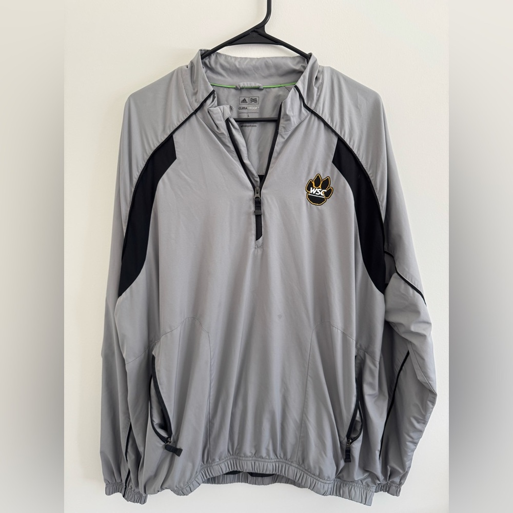 Adidas Gray ClimaProof Jacket with Black Accents Wayne State College